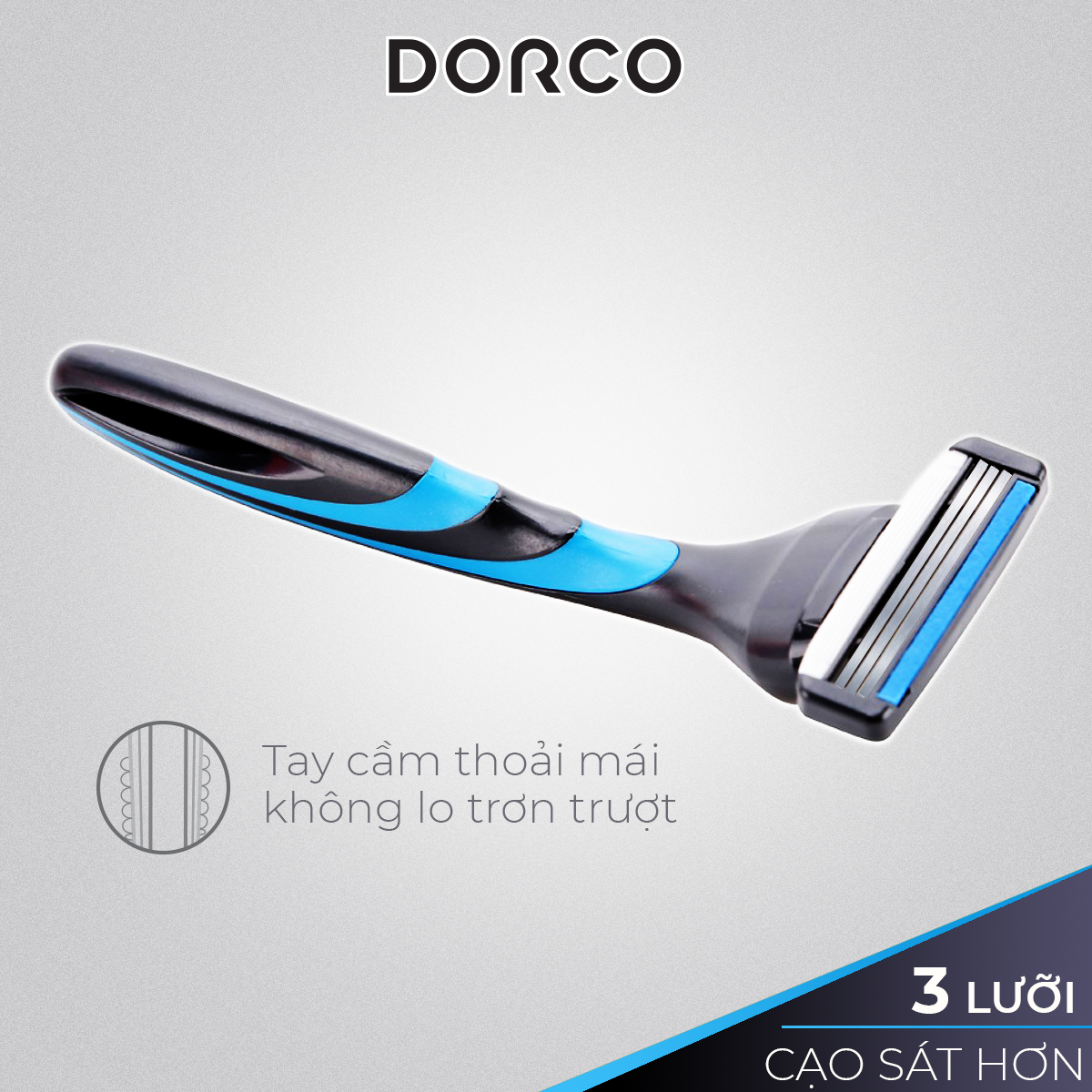 Bộ Dao Cạo Râu 3 Lưỡi Dorco Pace 3 Gồm 1 Cán 9 Đầu Cạo