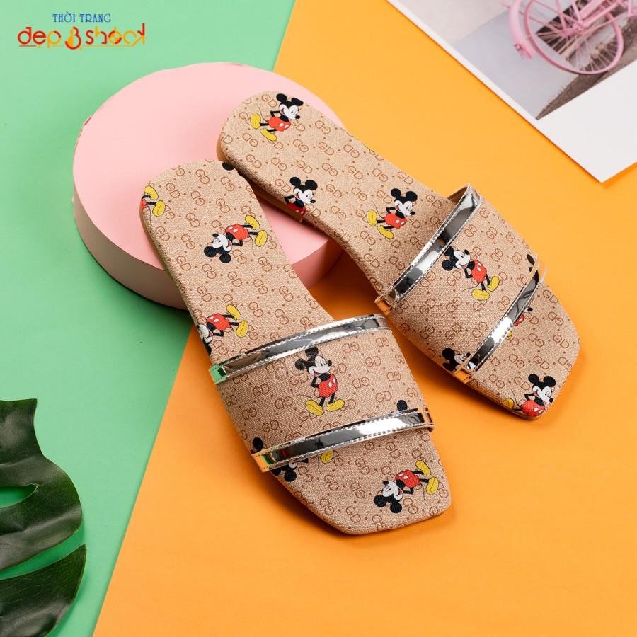 Dép nữ thời trang quai ngang hình Micky HOT TREND Dep&shock