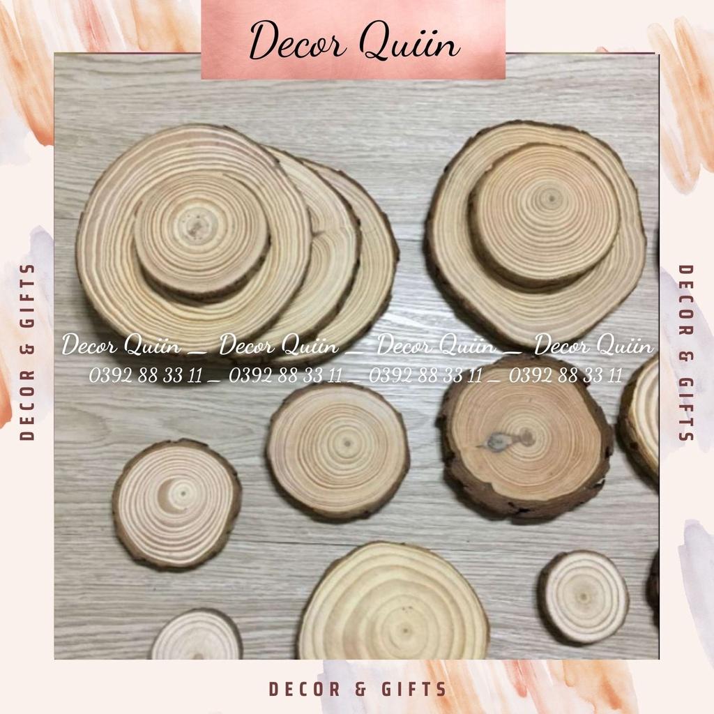 Lót cốc gỗ vintage ️ decor lót ly vân gỗ mộc trang trí