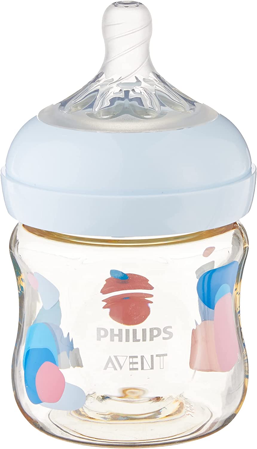 Philips Avent Hộp 2 Bình sữa PPSU thiết kế tự nhiên 125ml cho trẻ từ 0 tháng tuổi SCF581/20