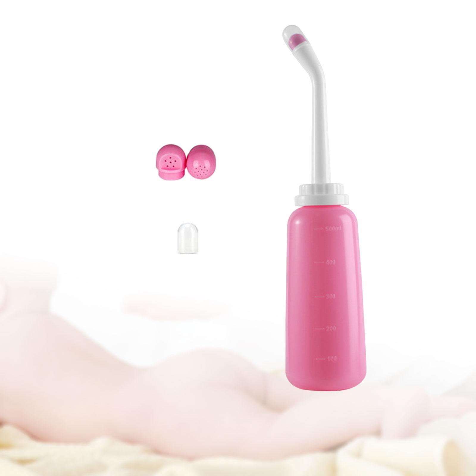 Vaginal Douche Cleaner 500ml with Dual Nozzles Bidet Sprayer Translucent TPE