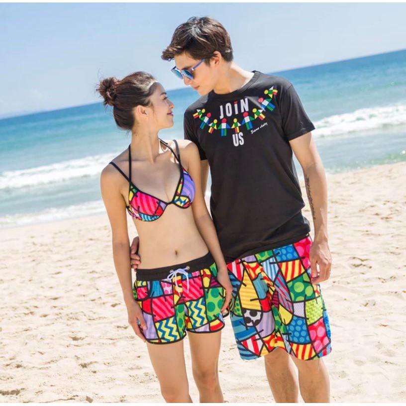 Quần đi biển quần cặp đi biển quần đi biển gia đình mẫu hot 2020