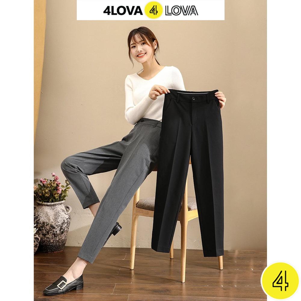 Quần âu nữ 4Lova lưng cạp cao âu công sở đẹp màu đen đồ đi học form chuẩn tôn dáng Q31