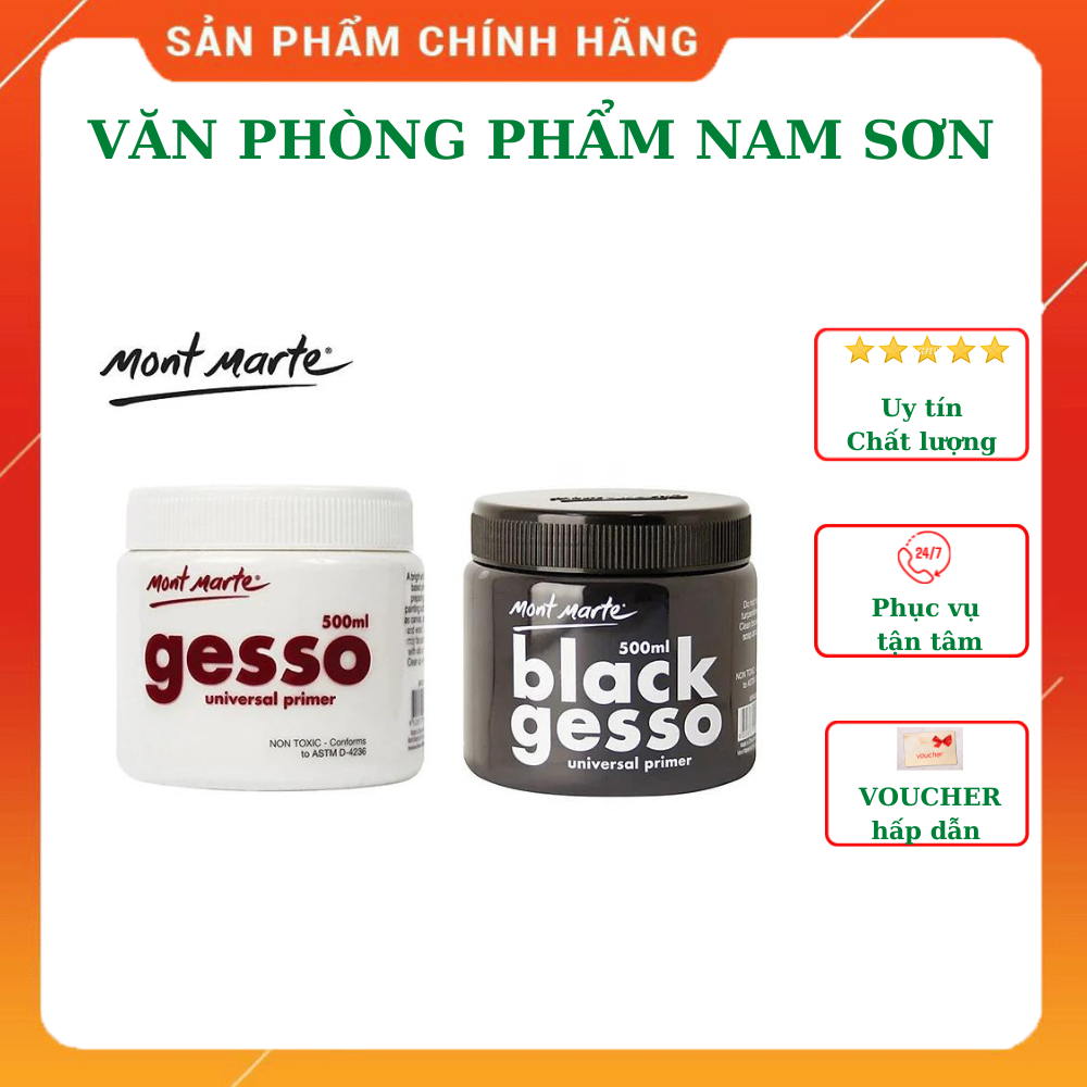 Sơn Lót Gesso Mont Marte Đen/ Trắng 500ml