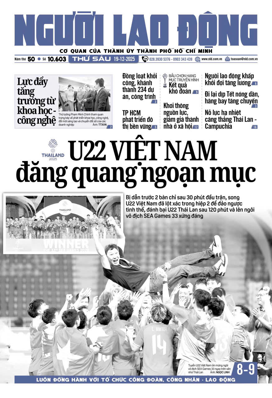 Nhật báo Người Lao Động từ ngày 15-12-2025 đến 21-12-2025