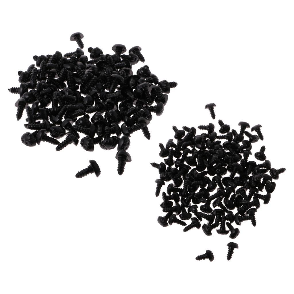 100 pcs 10 x 13mm Plastic Safety Nose + 100pcs 9 x 12mm Black Safety Nose