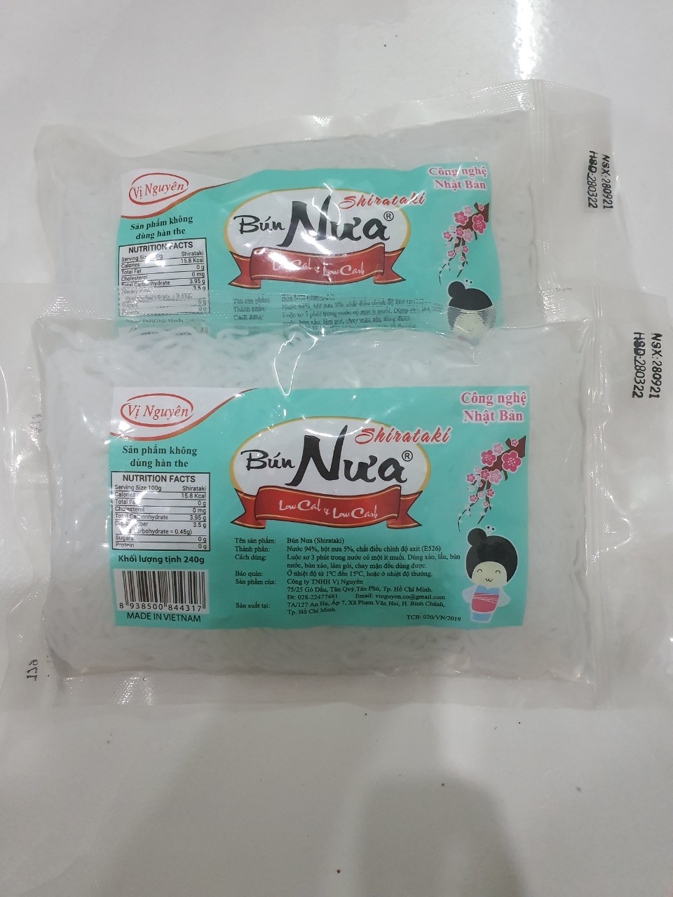 Combo 5 Gói Bún Nưa Shirataki 240Gram