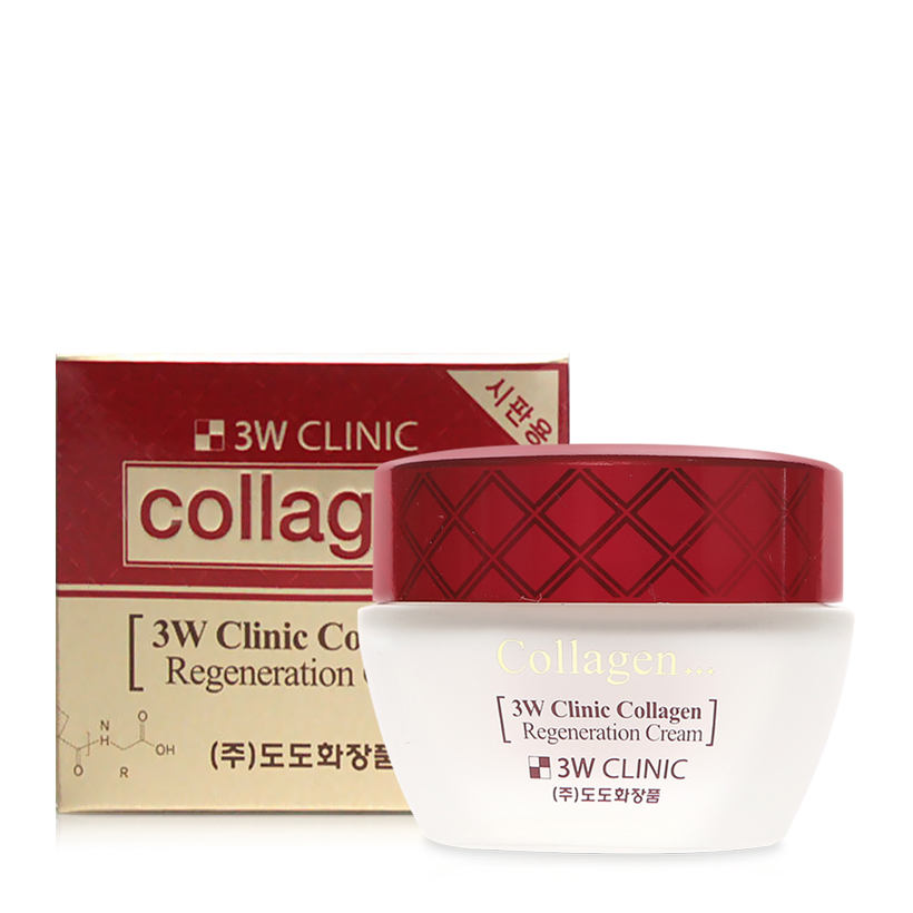 Combo dưỡng trắng da chống lão hoá 3W Clinic (Collgen Regeneration Softener 150ml + Collagen Regeneration Cream 60ml)