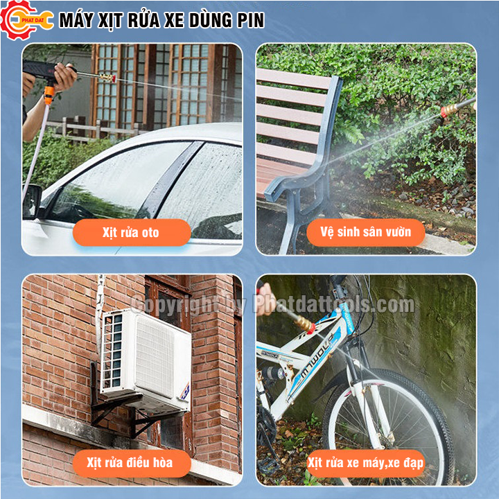 Máy rửa xe chạy pin