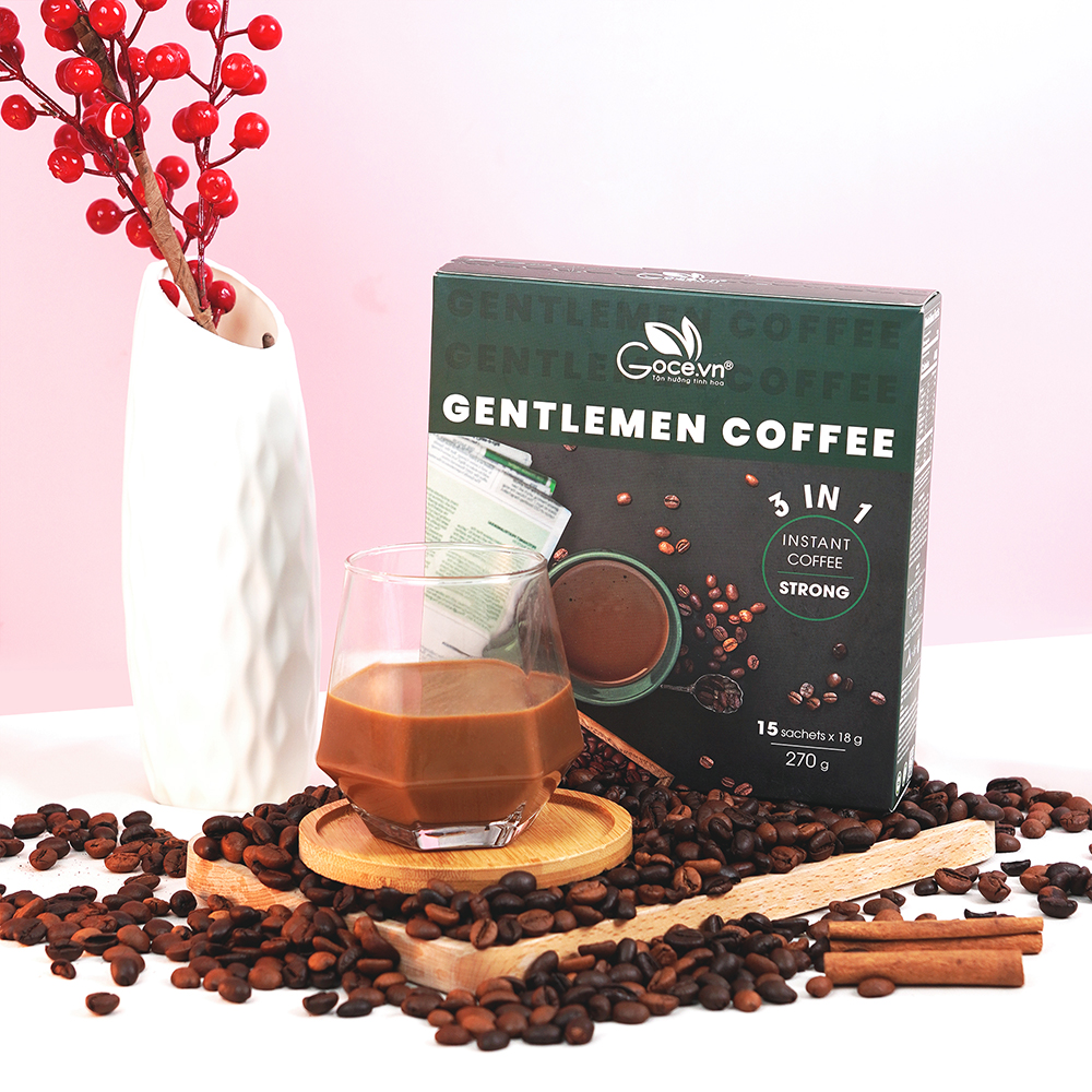 Gentlemen Coffee Goce - Cafe Nam hòa tan 3 trong 1 - 270g (15 gói x 18g)