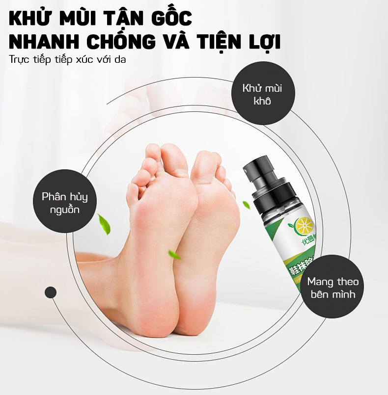 Dung Dịch Xịt Khử Mùi Hôi Chân Và Làm Sạch Mùi Giày 100ML