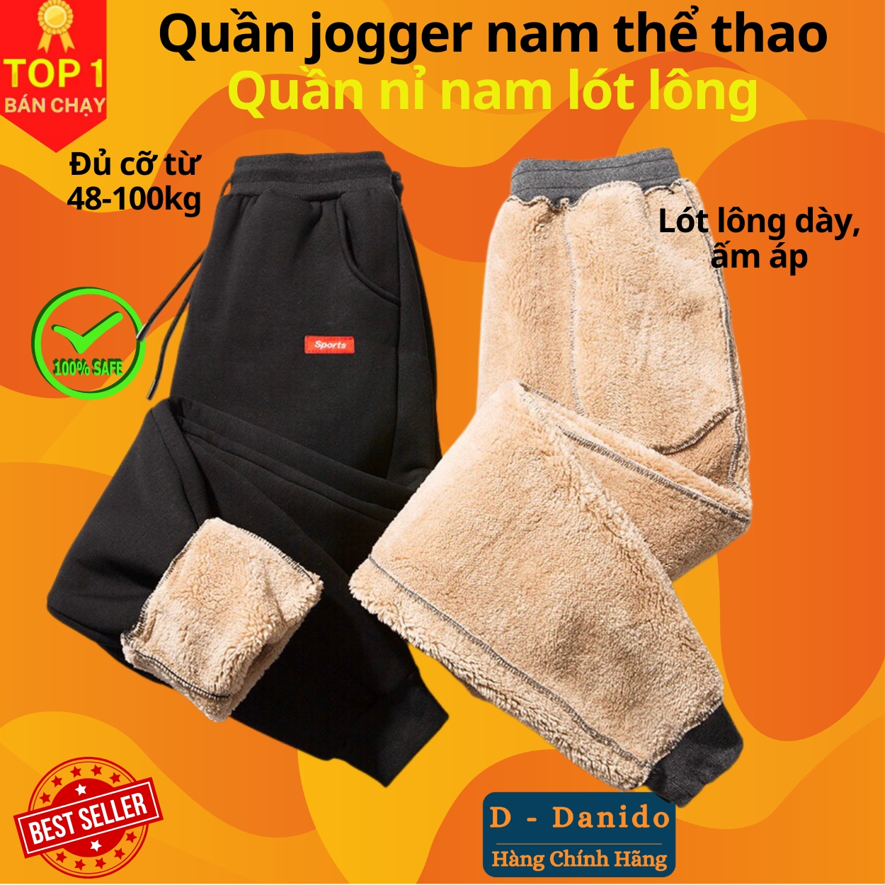 Quần Jogger Nam Thể Thao - Quần Nỉ Nam Lót Lông Cao Cấp Chính Hãng