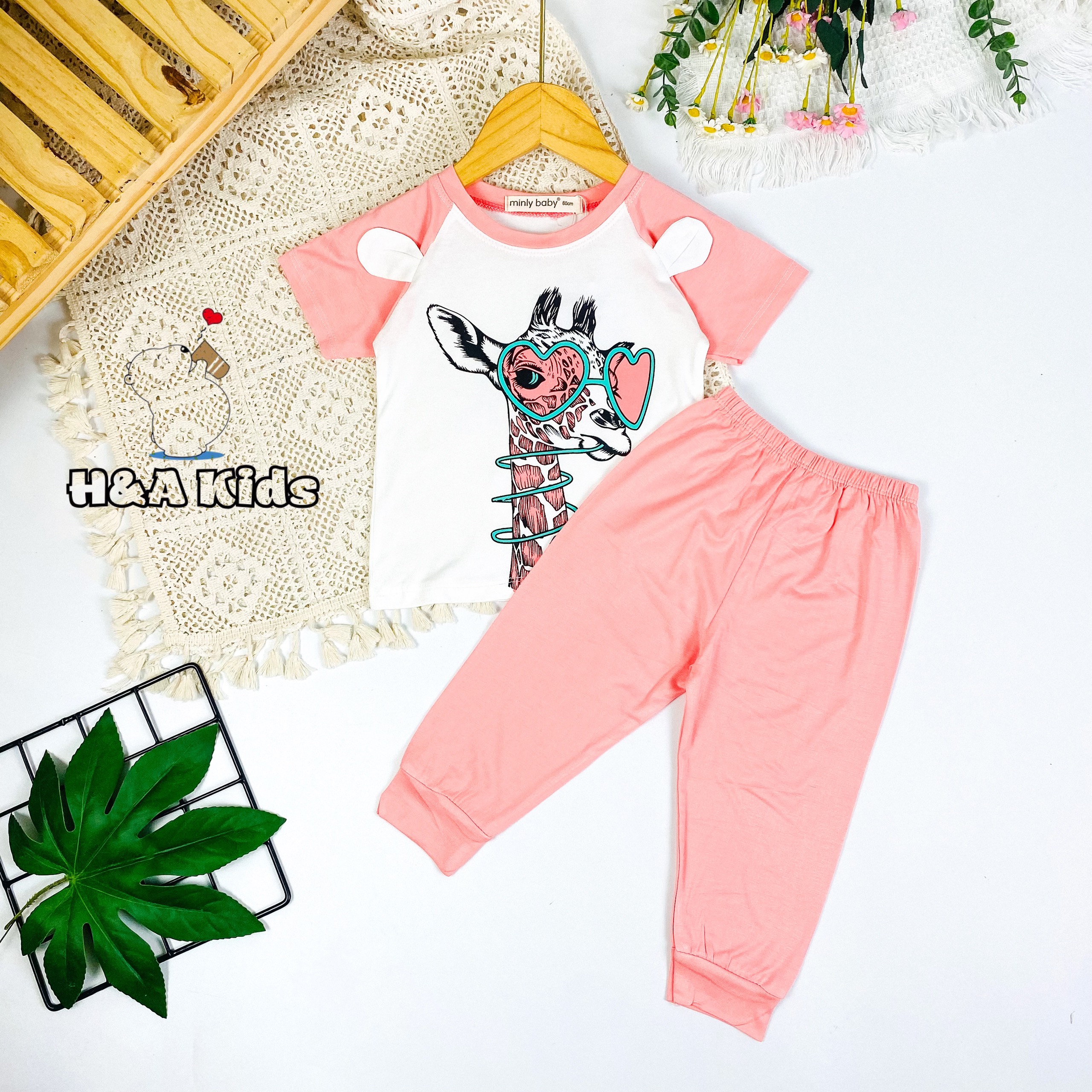 Bộ dài Minly bé trai in hình thú