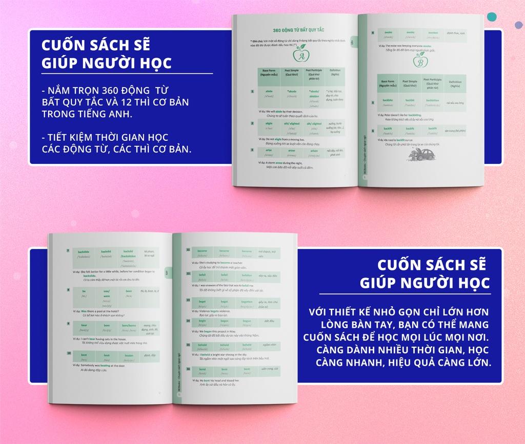 Sách - 360 Động Từ Bất Quy Tắc Và 12 Thì Cơ Bản Trong Tiếng Anh Bản