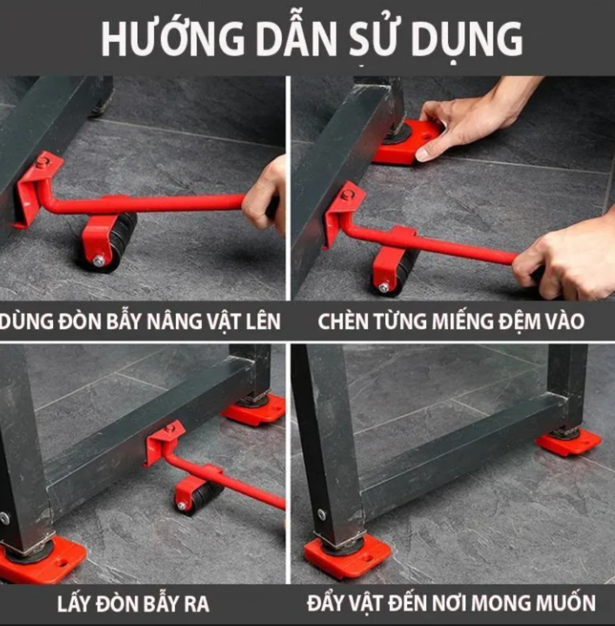 Bộ dụng cụ di chuyển đồ vật nặng đa năng giúp bạn dễ dàng di chuyển đồ