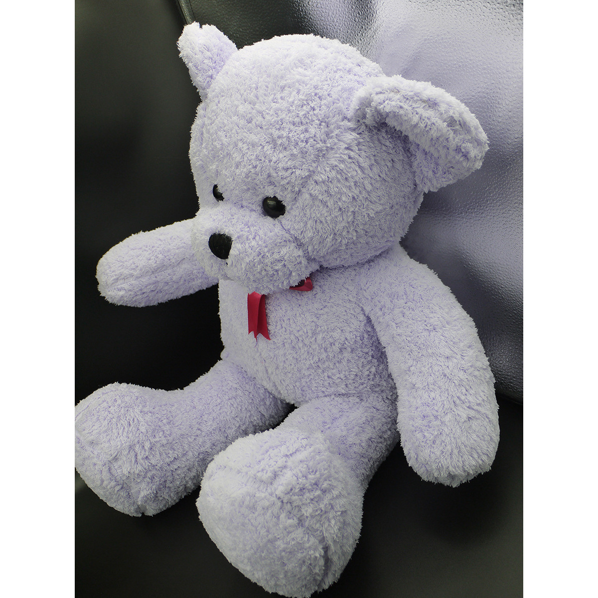 Thú Nhồi Bông Gấu Teddy Tím Lông Xù Siêu Mềm Đeo Nơ 62cm TFH00134