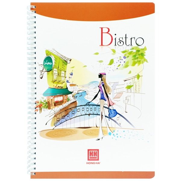 Sổ Lò Xo Bistro A4 - 200 Trang - Hồng Hà 2839 - Mẫu 4 - Màu Cam