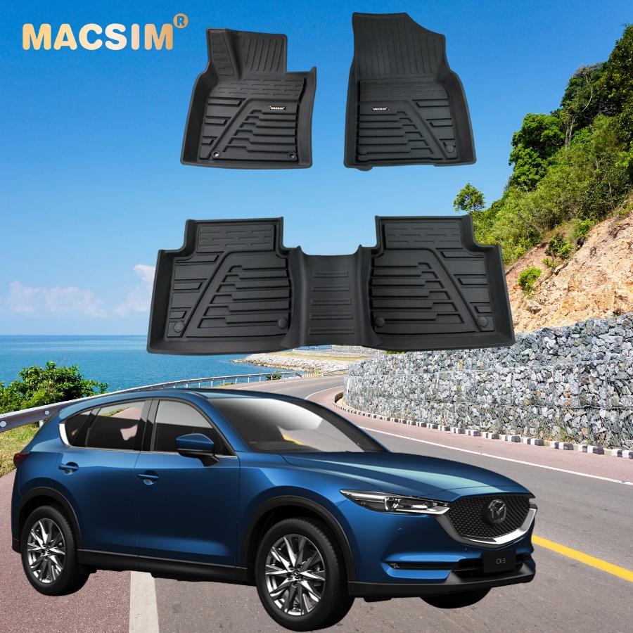 Thảm lót sàn xe ô tô MAZDA CX5 2012- đến nay Nhãn hiệu Macsim chất liệu nhựa TPE đúc khuôn cao cấp - màu đen