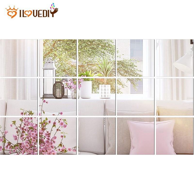 COMBO Set 3 Gương dán tường trang trí nhà tắm phòng khách kích thươc 30x30cm