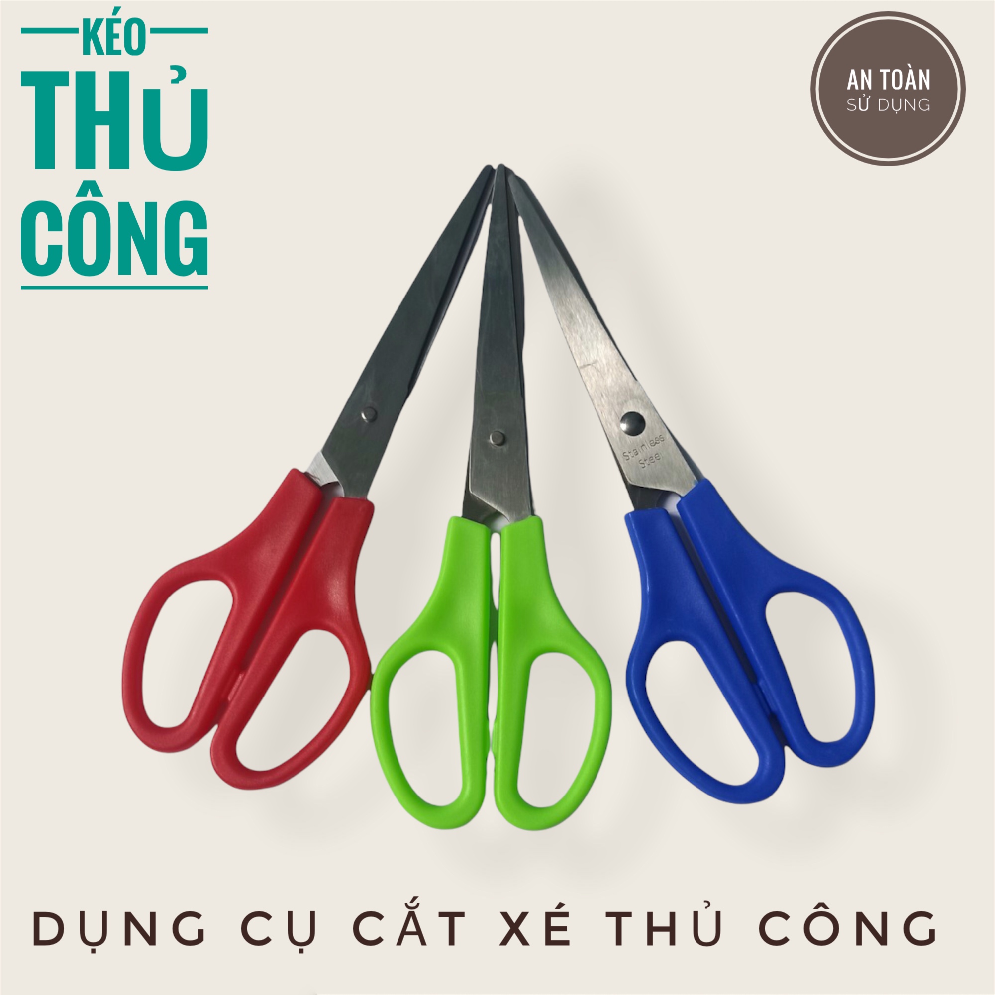 Cây kéo cắt giấy, cắt thủ công học sinh, dài 16cm