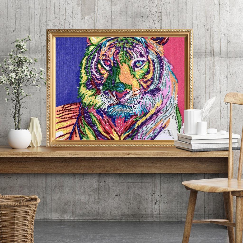 5D Special Shaped Tiger  Kit Cross Stitch DIY Arts Crafts