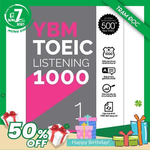 Trạm Đọc Official Ybm Toeic Listening 1000 - Vol 1 - Tái Bản Mới Nhất