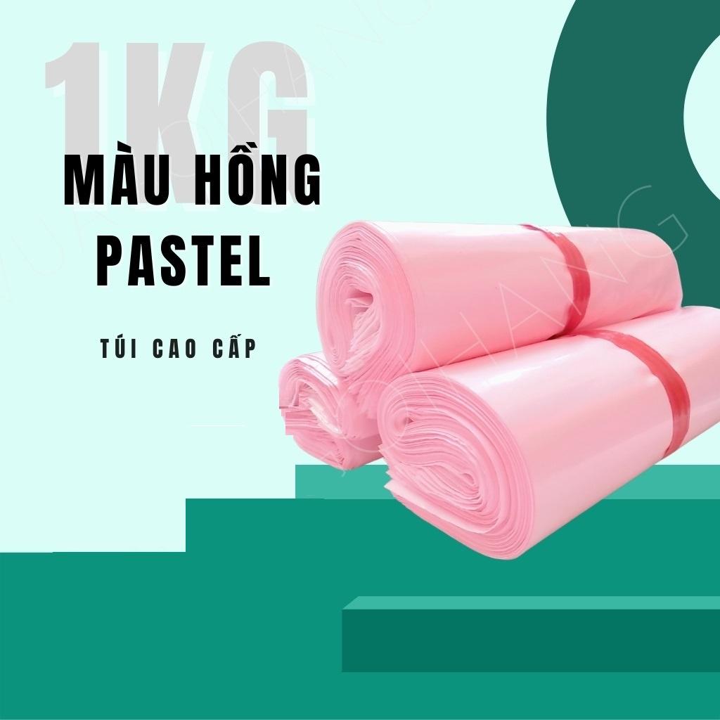 Túi gói hàng niêm phong màu Hồng Pastel cao cấp có keo dán hàng có sẵn nhiều size