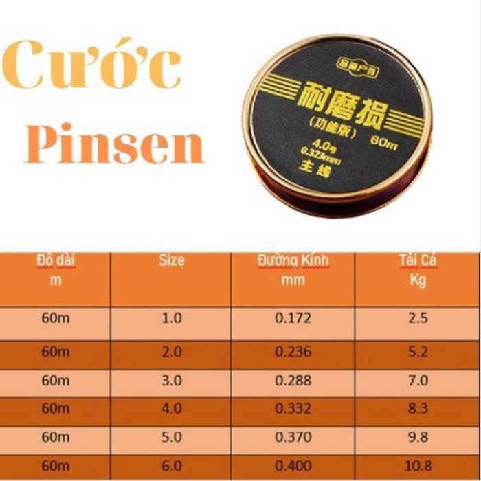 Cước Câu Cá Cao Cấp Pinsen 60M DCC02 Chuyên Làm Trục Thẻo Câu Đài