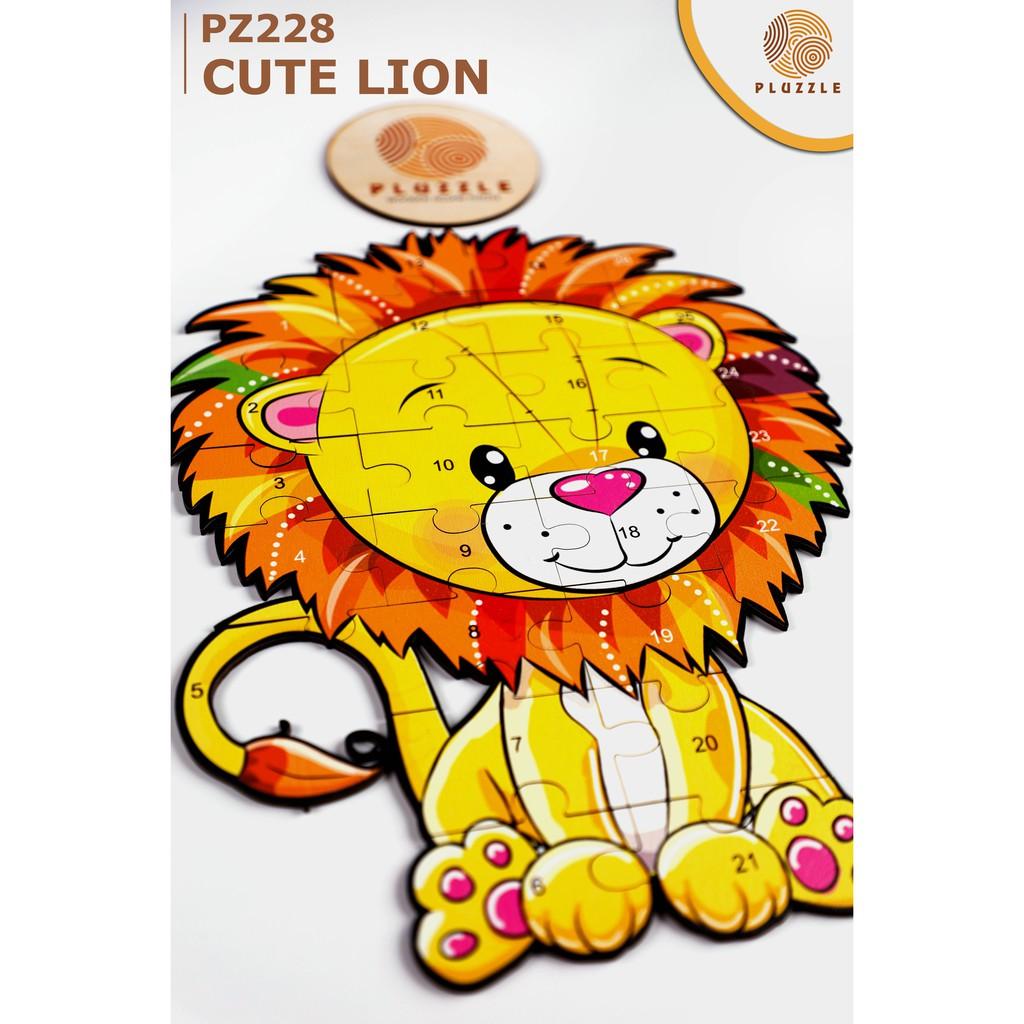 PLUZZLE Bộ xếp hình gỗ thông minh puzzle đồ chơi ghép hình –  Con Sư Tử – PZ228