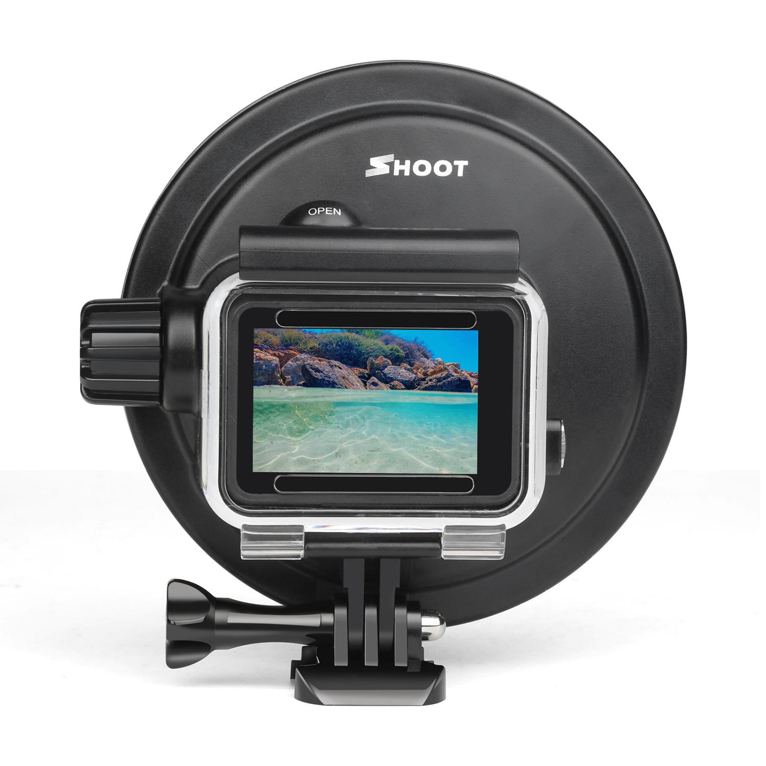 Vỏ SHOOT lặn không thấm nước với kính lúp 10x Tương thích với GoPro Hero 7/6/5