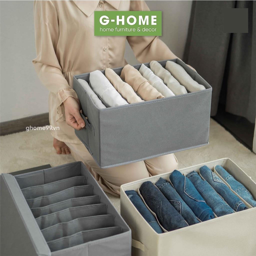 Thùng đựng đồ chia ngăn có nắp đậy, thùng vải đựng đồ thông minh đựng quần áo gọn gàng, ngăn nắp TV22M1