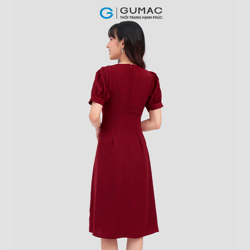 Đầm kiểu nút ngọc trai thời trang GUMAC DC12070