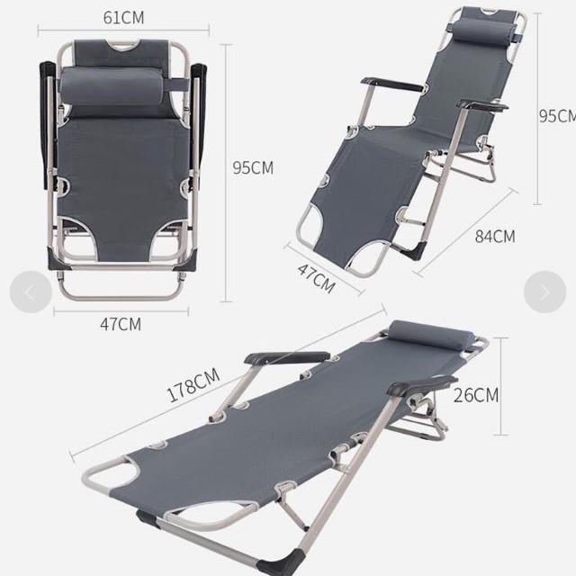 Ghế xếp thư giãn Tặng Đệm Bông - Khung sắt cao cấp, Ghế xếp nằm ngủ trưa gấp gọn tiện lợi