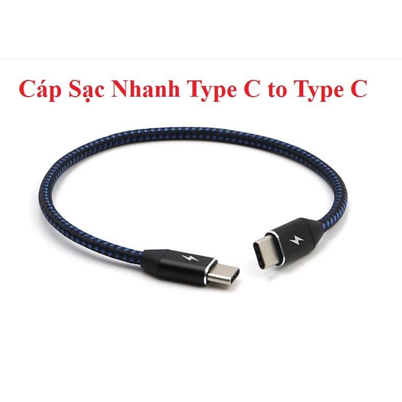 Dây Cáp Sạc Type C To Type C Sạc Nhanh PD 60W Bọc Dù Cao cấp