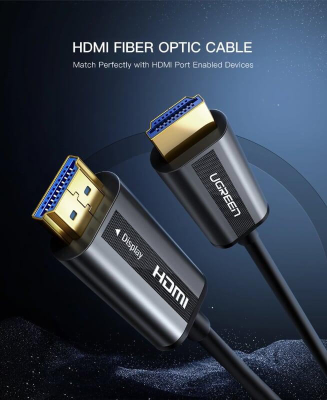 Ugreen UG50219HD132TK 50M màu Đen Cáp tín hiệu HDMI chuẩn 2.0 sợi quang cao cấp - HÀNG CHÍNH HÃNG
