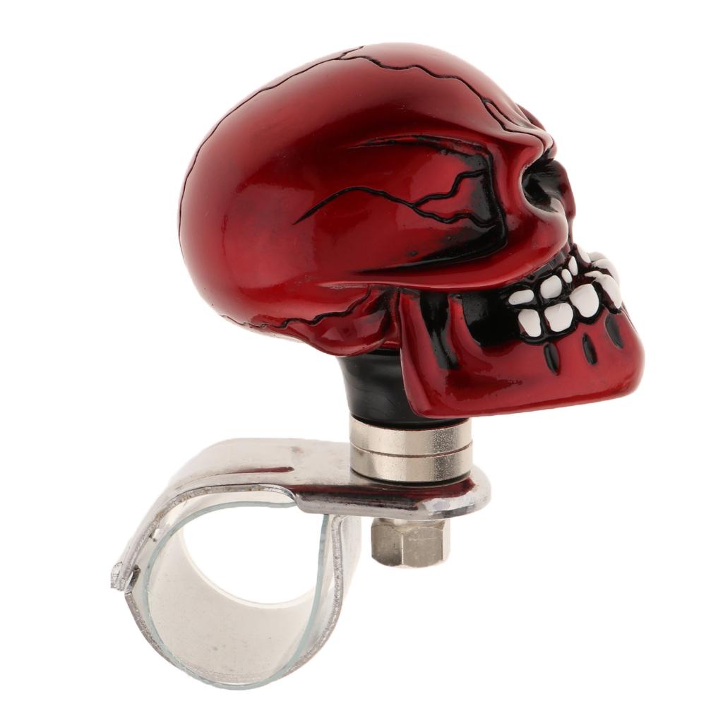 2PC Skull Head Car Steering Wheel  Suicide Knob Handle  Red