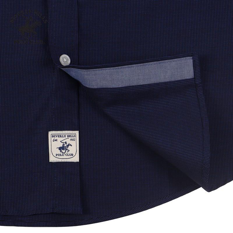 Áo sơ mi ngắn tay Nam Beverly Hills Polo Club Regularfit 100% cotton Navy CMRSS20TL013