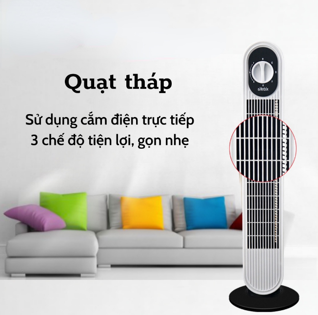 Quạt Tháp Không Cánh Đa Năng, Quạt Để Bàn Làm Mát Không Khí 3 Chế Độ Gió Xoay 120 Độ Hoạt Động êm Ái