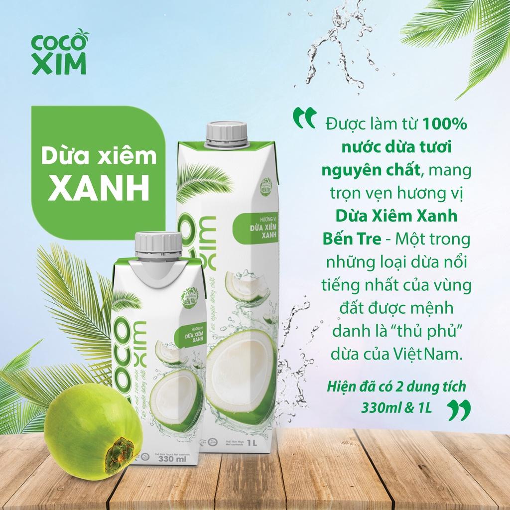 COMBO 3 Hộp Nước dừa Cocoxim đóng hộp Cocoxim Xanh dung tích 1000ml/Hộp