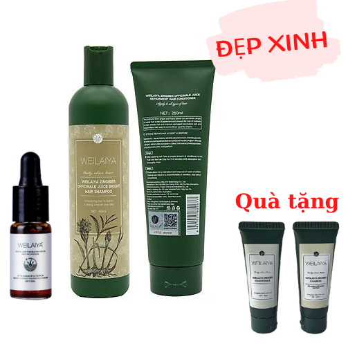 Combo Dầu Gội Xả Ngăn Ngừa Rụng Tóc Weilaiya Tinh Chất Gừng Hà Thủ Ô và Serum Mọc Tóc Weilaiya 5ml - Tặng Kèm Gội Mini Weilaiya Ngẫu Nhiên