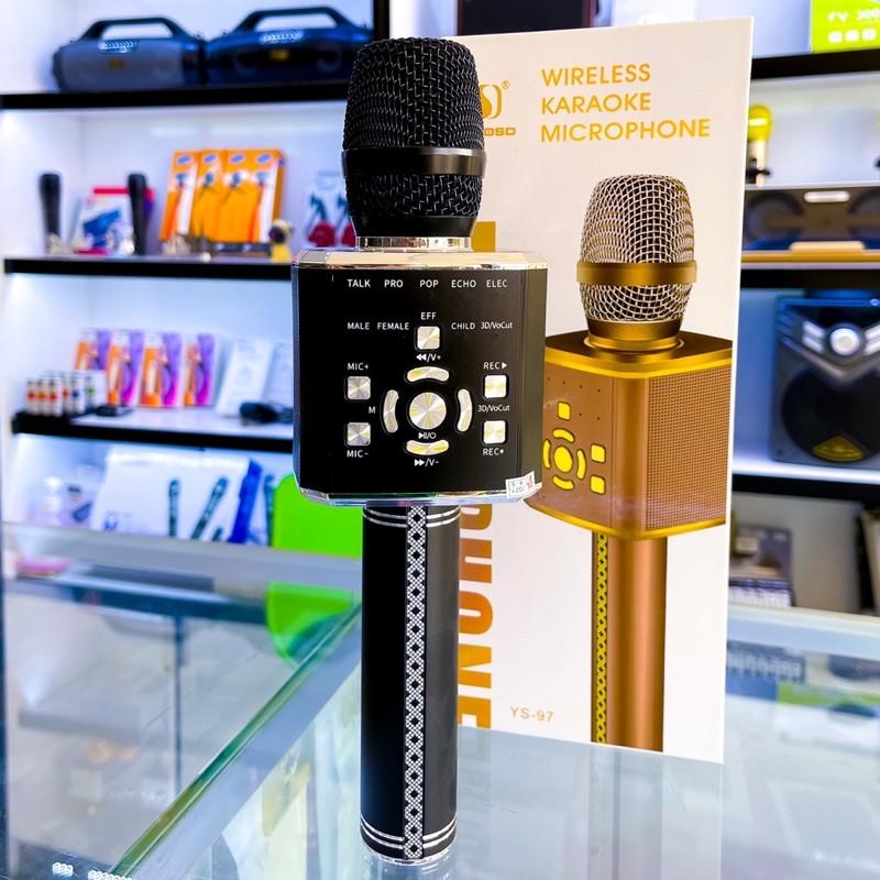 Micro Kèm Loa Bluetooth Karaoke YS-97 Tích Hợp Loa Bass Trầm- Livestream Siêu Hay