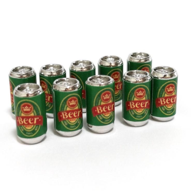 Chuyên Charm * Charm hình lon beer xanh cho các bạn trang trí nhà búp bê, tiểu cảnh, móc khóa, DIY