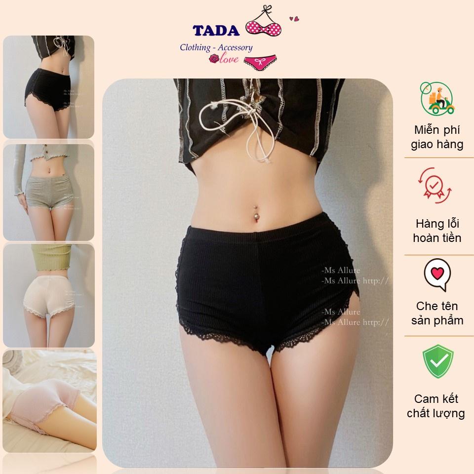 Quần Mặc Váy Cao Cấp Tada Cotton Tăm Viền Ren Co Giãn 4 Chiều