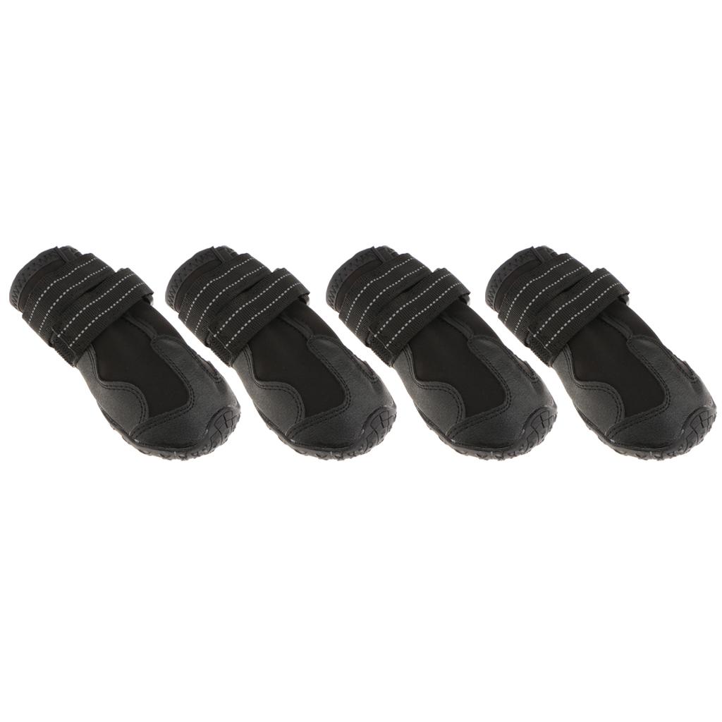 4 Cho Chó Lớn Giày Giày Đi Mưa Tuyết Bootie Giày Chống Trượt Lưng Cao Su S