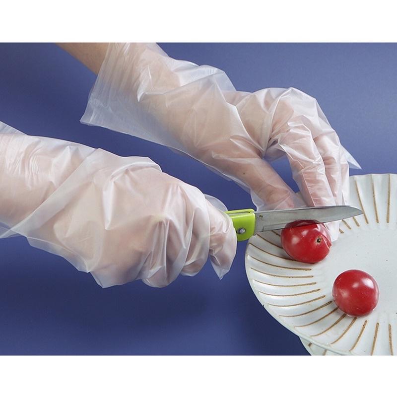 Hộp 100 Găng tay VictoriaBay- găng tay cao su dùng 1 lần làm bếp vệ sinh siêu dai chất liệu TPE không mùi