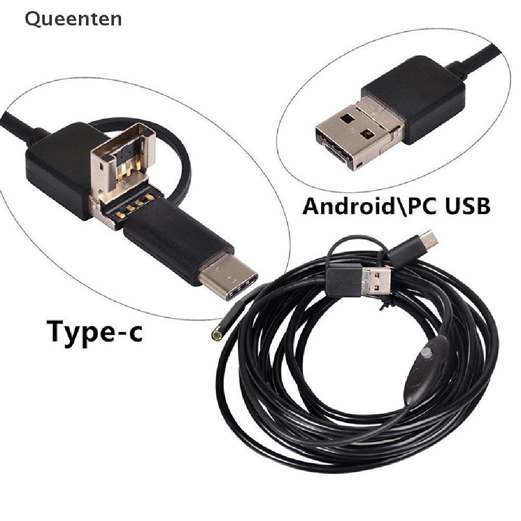 Queenten 3 in 1 USB Type-C Endoscope Inspection Borescope 5.5/7/8mm Lens HD Camera IP68 QT