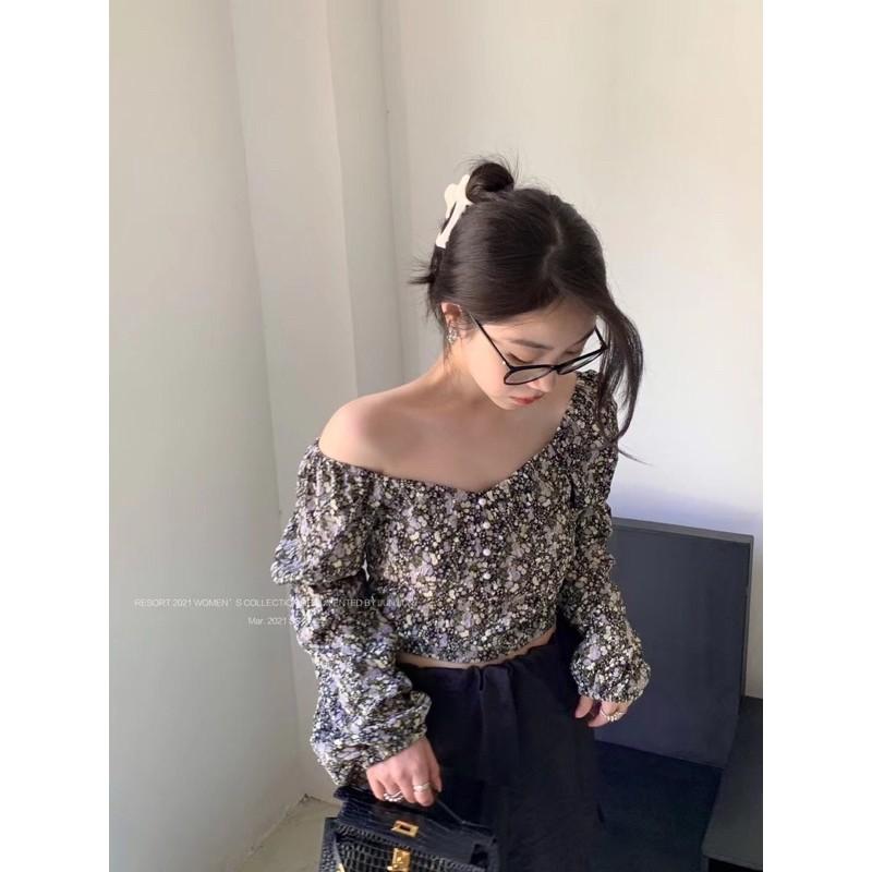 Áo trễ vai hoa nhí