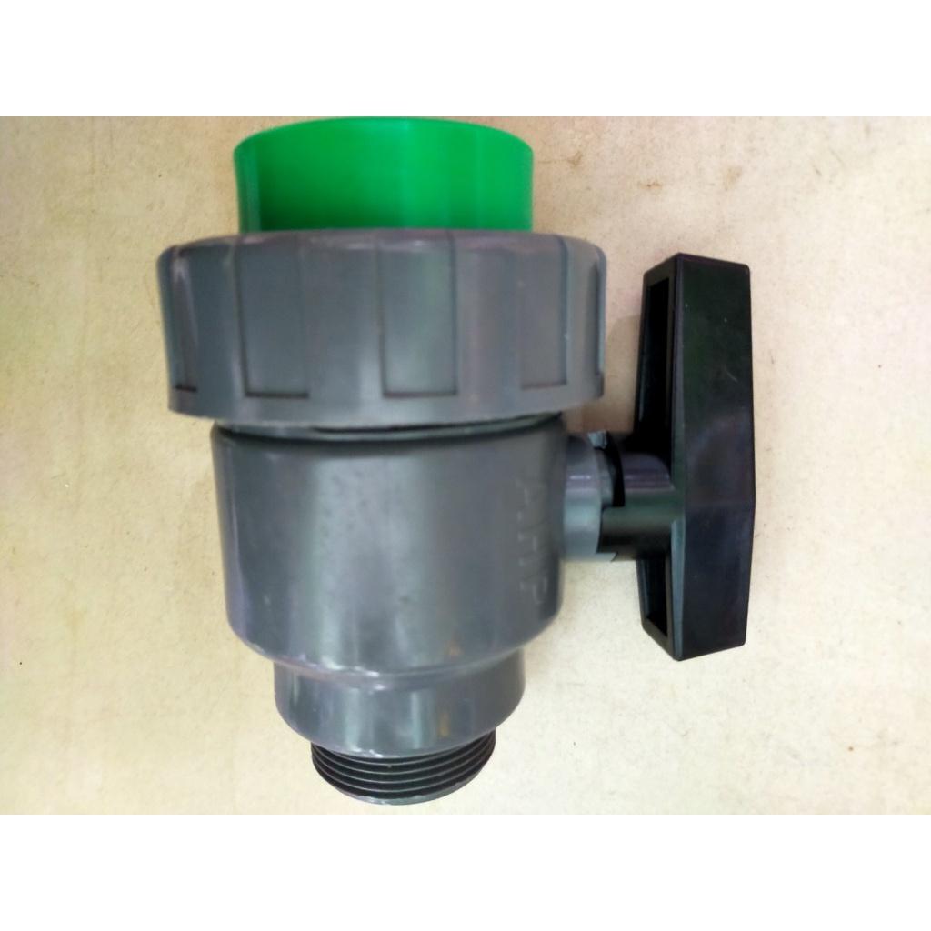 Van 1 đầu racco ren ngoài PVC 34 / van ren ngoài cấm bồn inox đầu PPR