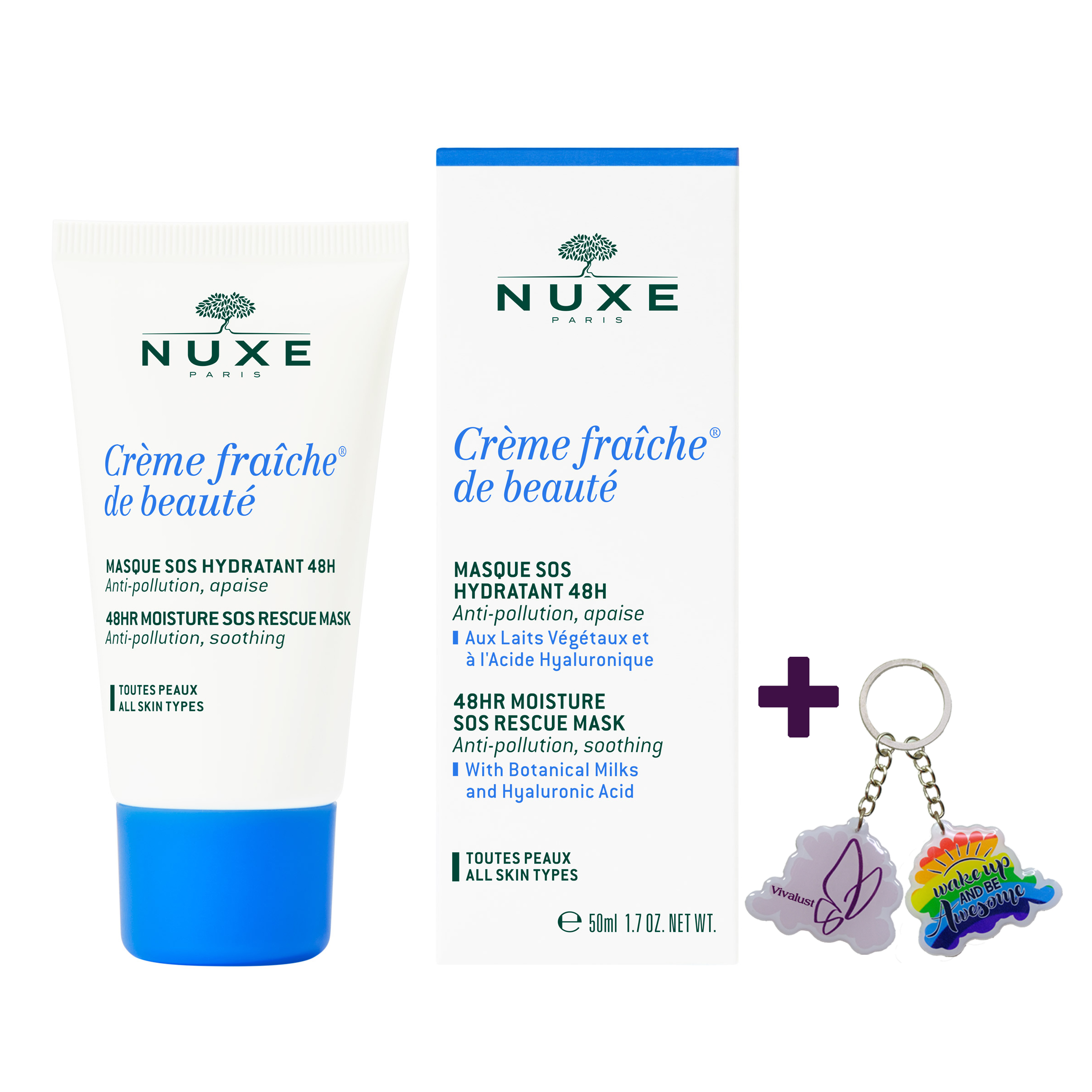 Mặt nạ dưỡng ẩm 48h Nuxe Crème fraîche de beauté - Tặng Móc Khóa