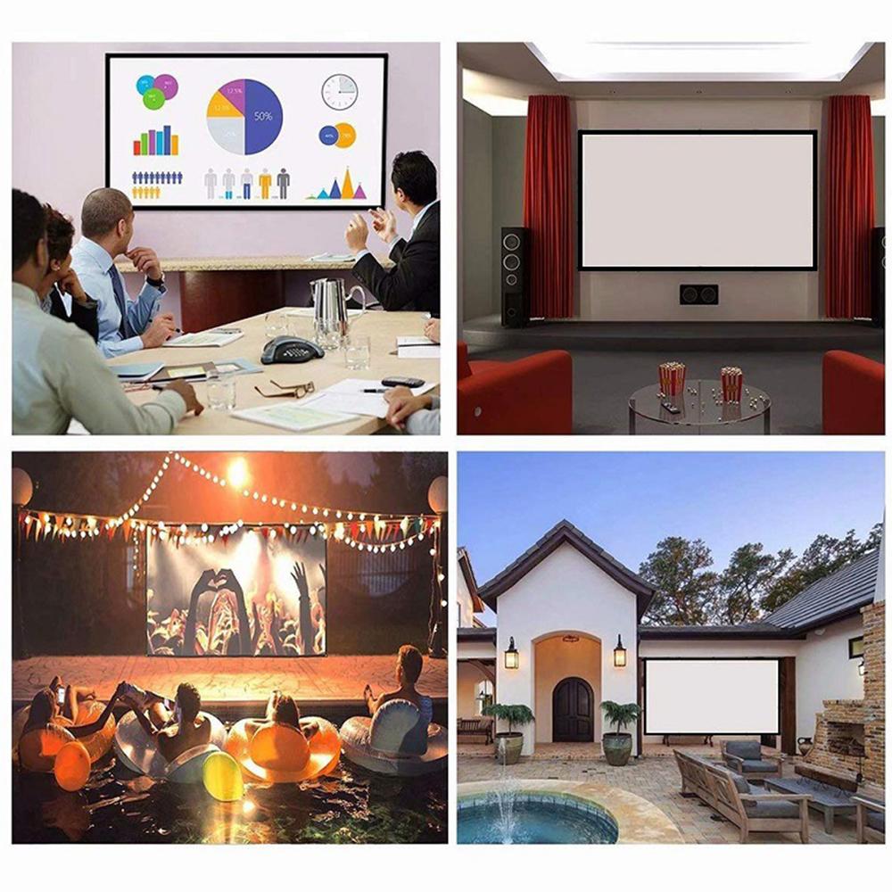 100 Inch Projector Screen 16:9 HD Portable Projection Screen Anti-Crease for Home Theater Outdoor Indoor Movies